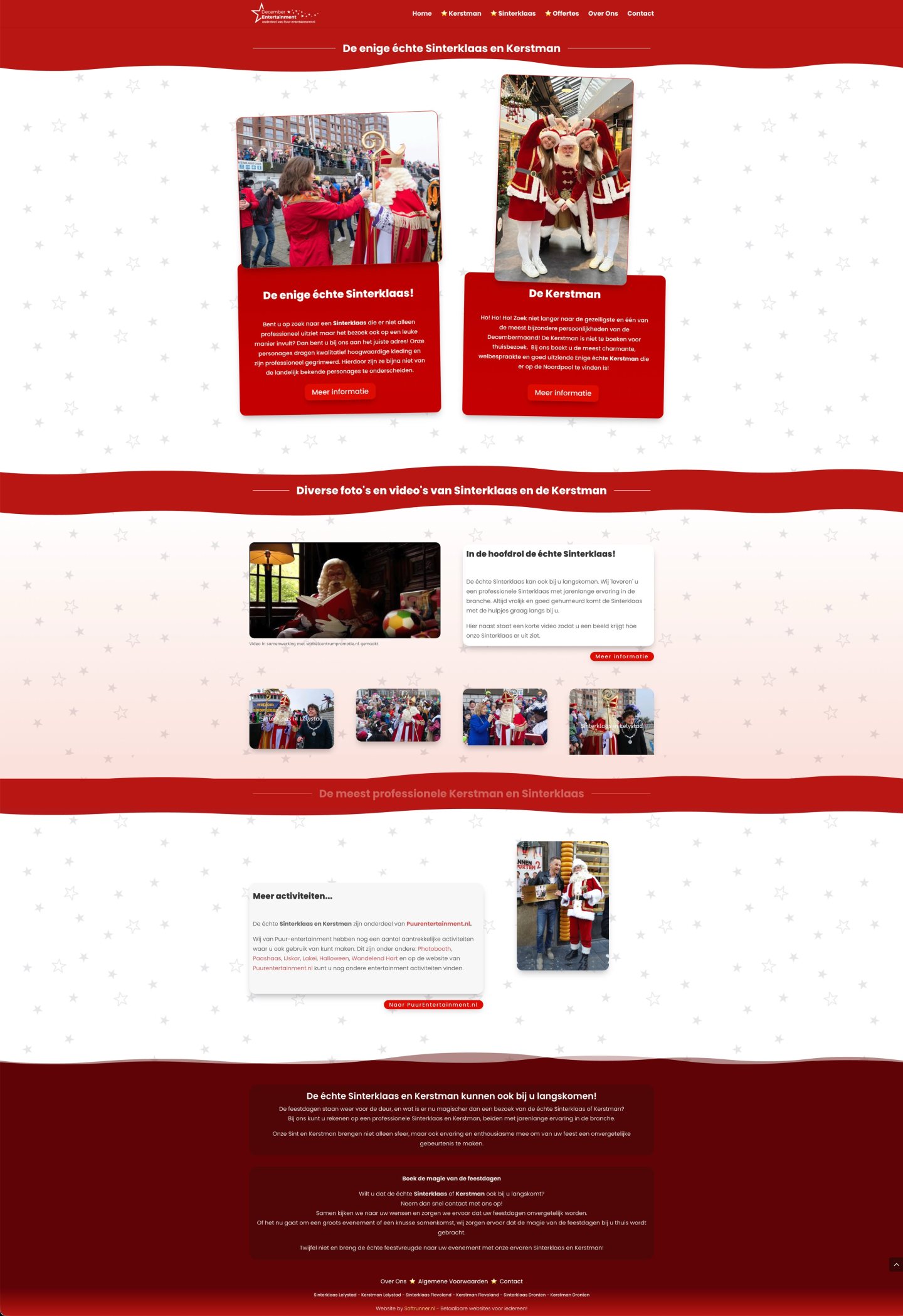 Screenshot van de website December entertainment
