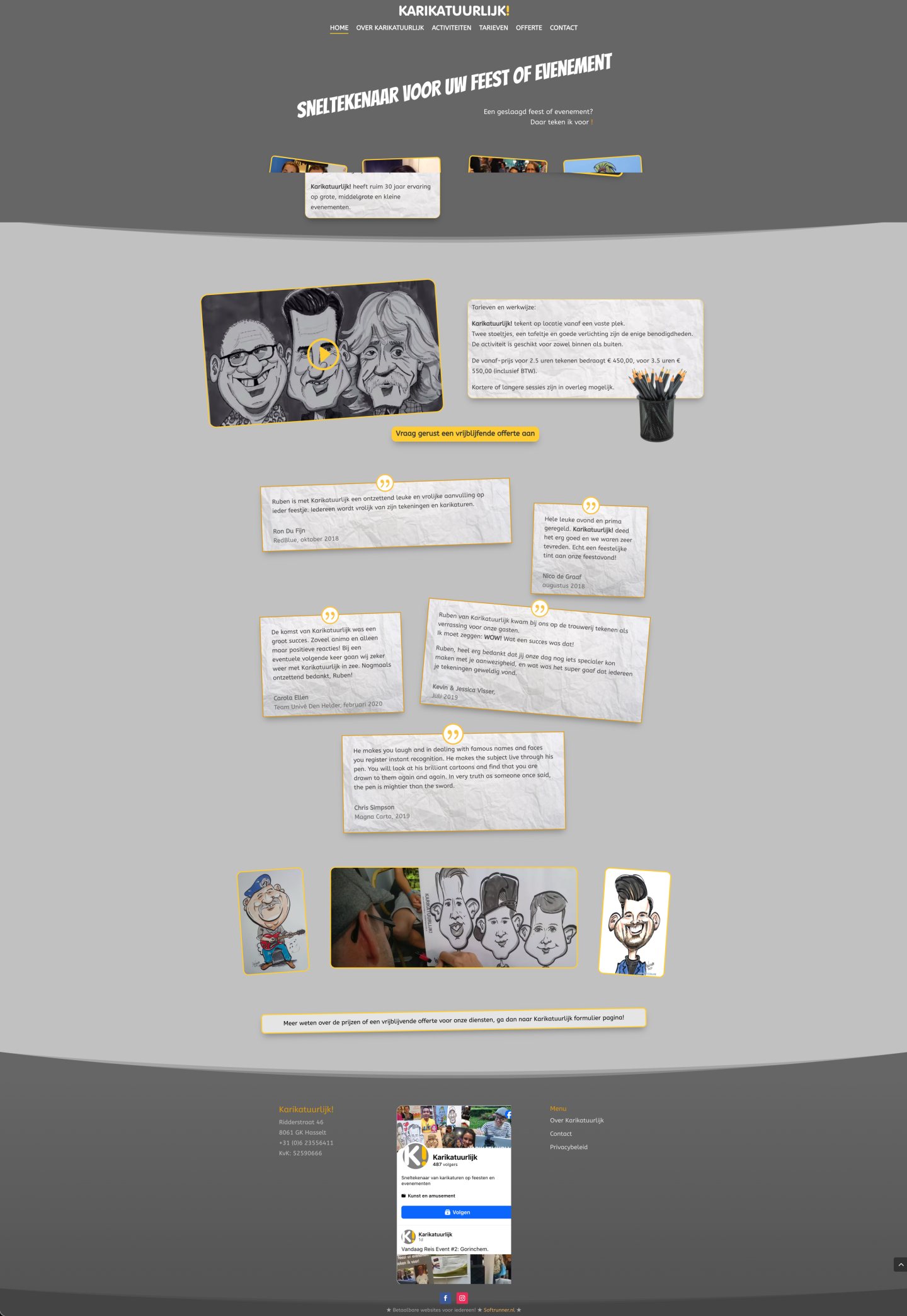 Screenshot van de website Karikatuurlijk